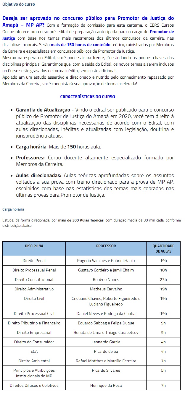 MP AP - Promotor de Justiça - Preparação Antecipada (CERS 2020.2) Ministério Público do Amapá 4